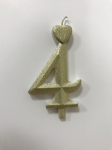 Detail k výrobkuSviečka malé číslo "4" zlatá (balenie 10 ks)