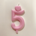 Detail k výrobkuSviečka malé číslo "5" ružová (balenie 10 ks)