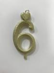 Detail k výrobkuSviečka malé číslo "6" zlatá (balenie 10 ks)