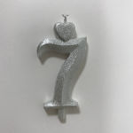 Detail k výrobkuSviečka malé číslo "7" strieborná (balenie 10 ks)