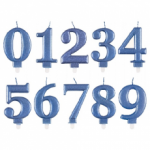 Detail k výrobkuSviečka metalická číslo "0" modrá (1 ks)