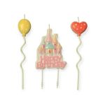 Detail k výrobkuSviečky Happy Birthday ružové so zámkom a balóniky (3 ks)