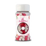 Obrázek k výrobku 24227 - SweetArt cukrové perly červené a biele 7mm (80g)