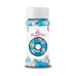 Obrázek k výrobku 24231 - SweetArt cukrové perly modréa biele 7mm (80 g)
