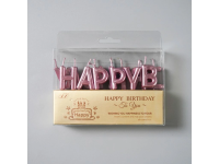 Obrázek k výrobku 26037 - Tortové sviečky "Happy Birthday" ružovo - zlaté 13ks