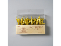 Obrázek k výrobku 26039 - Tortové sviečky "Happy Birthday" zlaté 13ks