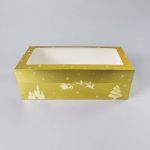 Obrázek k výrobku 27323 - Vianočná krabica na pečivo zlato-biela nepremastiteľná (40 x 20 x 13 cm)