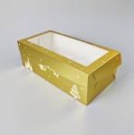 Obrázek k výrobku 27323 - Vianočná krabica na pečivo zlato-biela nepremastiteľná (40 x 20 x 13 cm)