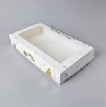 Obrázek k výrobku 27321 - Vianočné krabice na cukrovinky bielo-zlatá nepremastiteľná (35 x 20 x 6 cm)