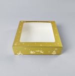 Obrázek k výrobku 27325 - Vianočné krabice na pečivo zlato-biela nepremastiteľná (20 x 20 x 5 cm)