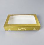Obrázek k výrobku 27324 - Vianočné krabice na pečivo zlato-biela nepremastiteľná (35 x 20 x 6 cm)