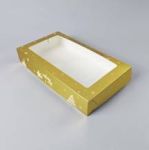 Obrázek k výrobku 27324 - Vianočné krabice na pečivo zlato-biela nepremastiteľná (35 x 20 x 6 cm)