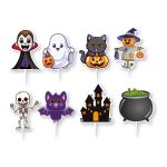 Obrázek k výrobku 26918 - Zápich mix halloweenskych dekorácií na tortu – 16 ks