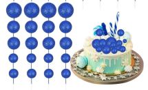 Detail k výrobkuZapichovacia dekorácia Guľa modrej glitterovej rôzne veľkosti (20 ks)