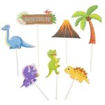 Detail k výrobkuZapichovacia dekorácia na tortu Happy Birthday s dinosaurami (7 ks)