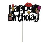 Detail k výrobkuZapichovacia dekorácia na tortu Happy Birthday s make-upom